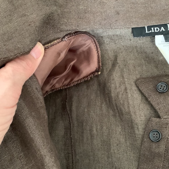 EUC Lida Baday chocolate brown wide leg 100% linen suit. - Picture 12 of 15